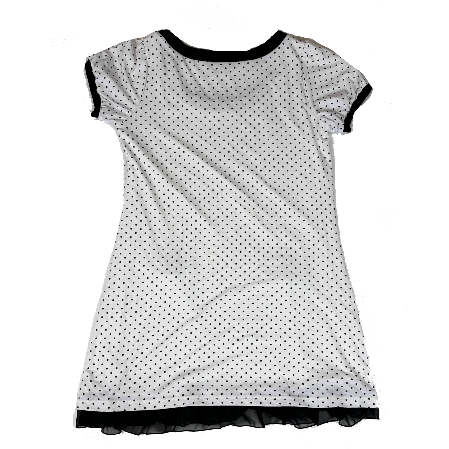 Japanese Brand Cecil McBee White & Black Polka Dot Bow Tunic