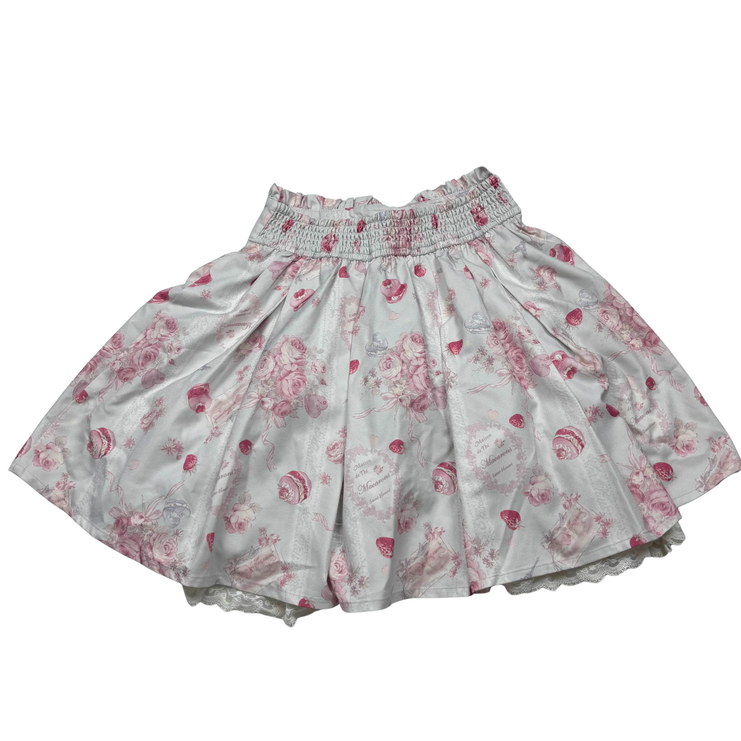 Japanese Brand Liz Lisa Blue Flower and Macaron Skirt