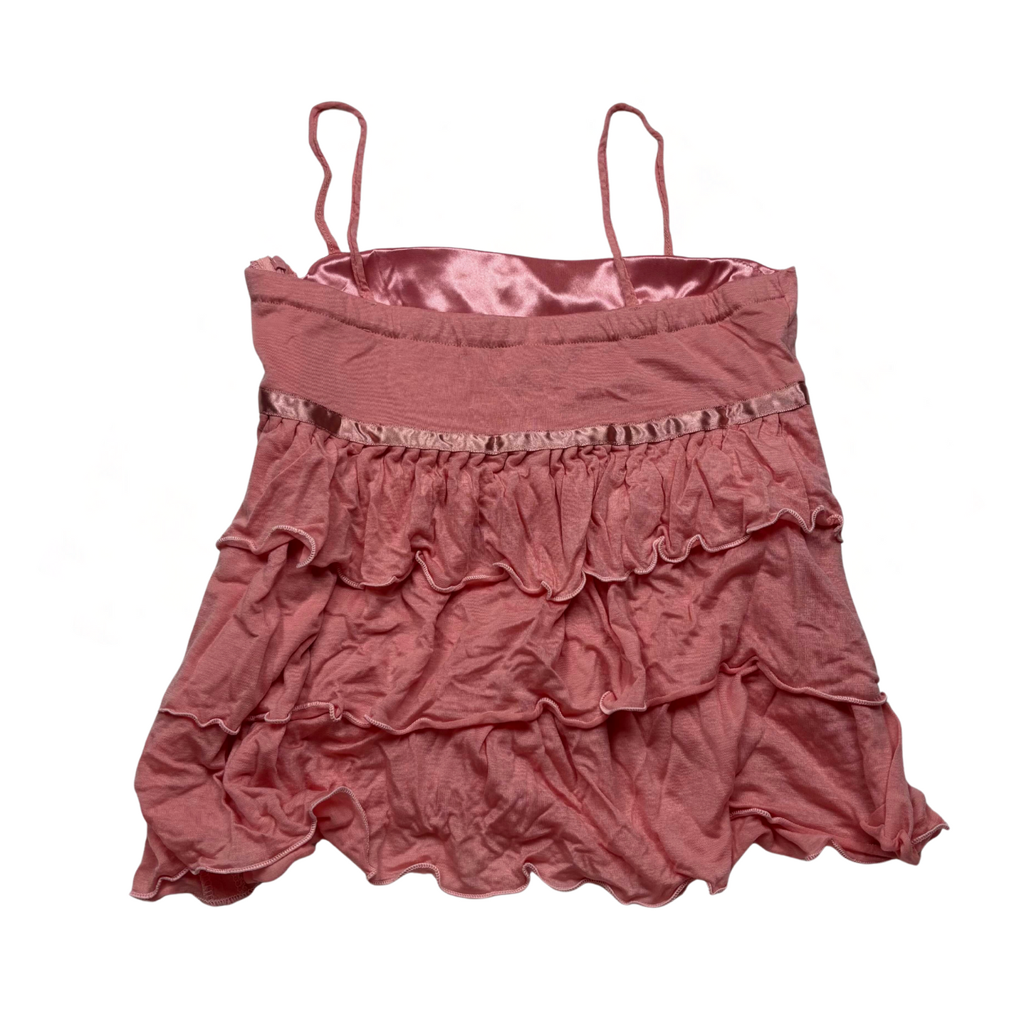 Japanese Brand Spice Riche Pink Ruffle Tank Top