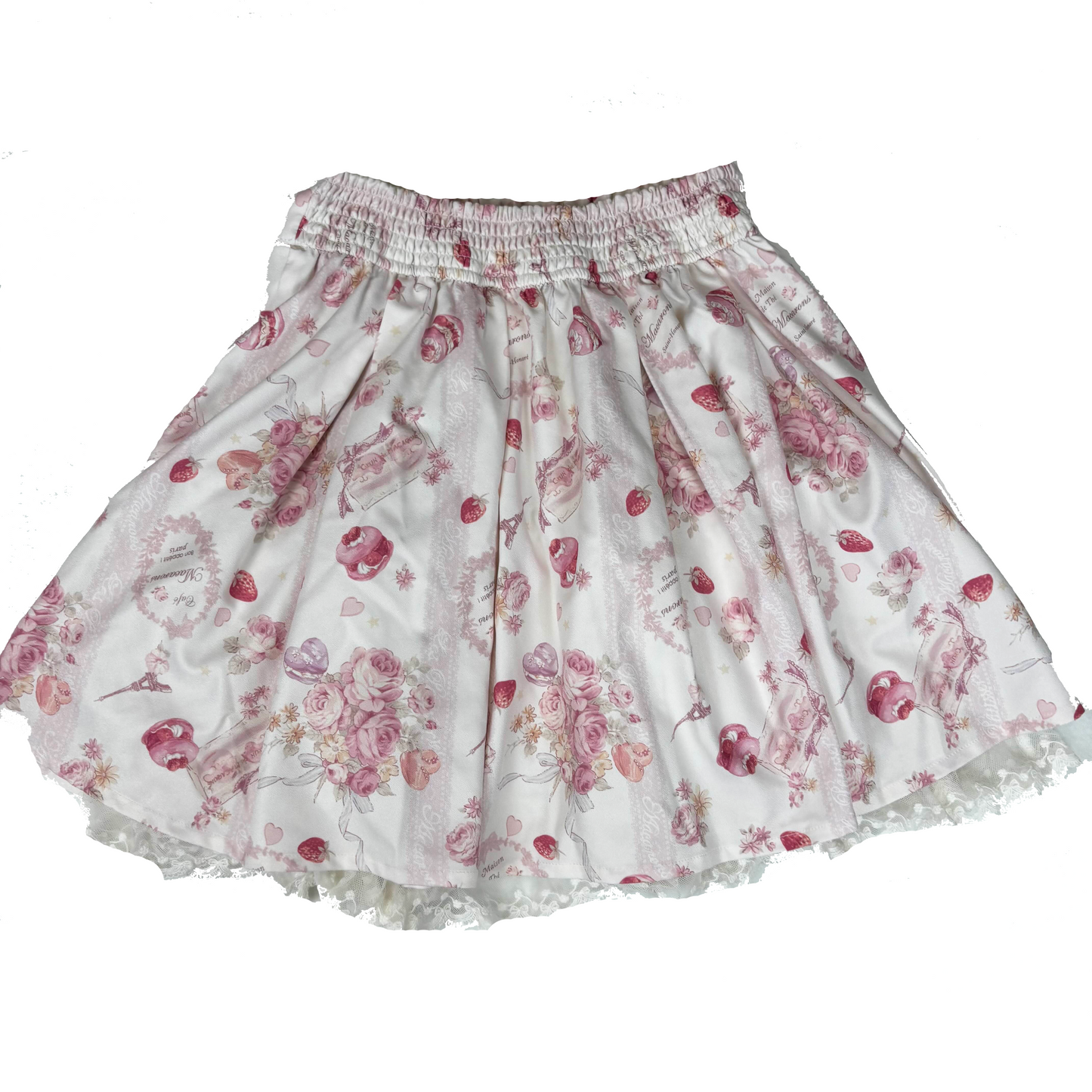 Japanese Brand 'Liz Lisa' Macaron Strawberry Paris Print Skirt [Secondhand]