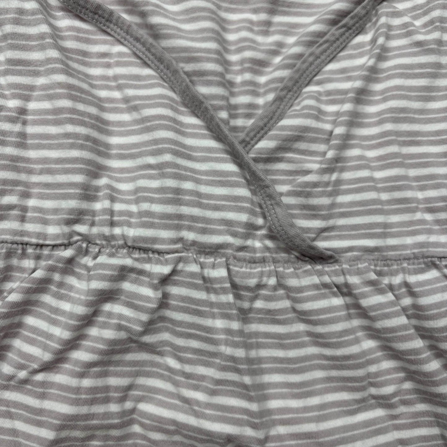 Japanese Brand Ehka Sopo by S.M2 Grey and White Striped Babydoll Tank top [Secondhand]