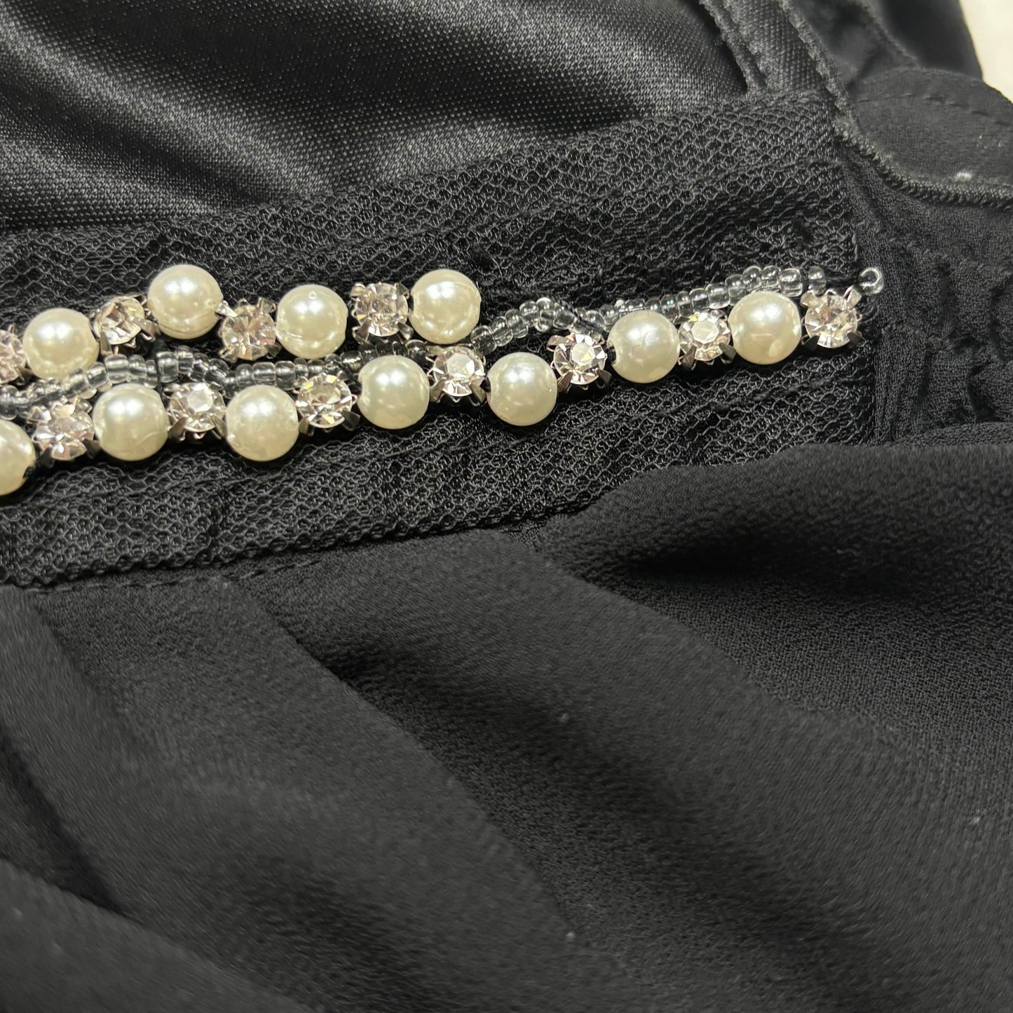 Japanese Brand Golds Infinity Black Beaded Neckline Blouse [Secondhand]