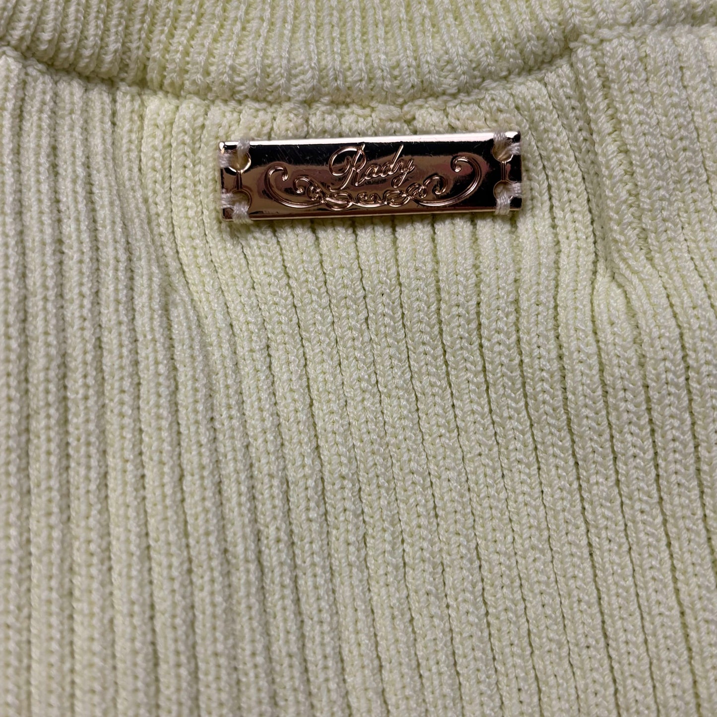 Japanese Brand 'Rady' Yellow Knit Lace Up Tank Top. [Secondhand]