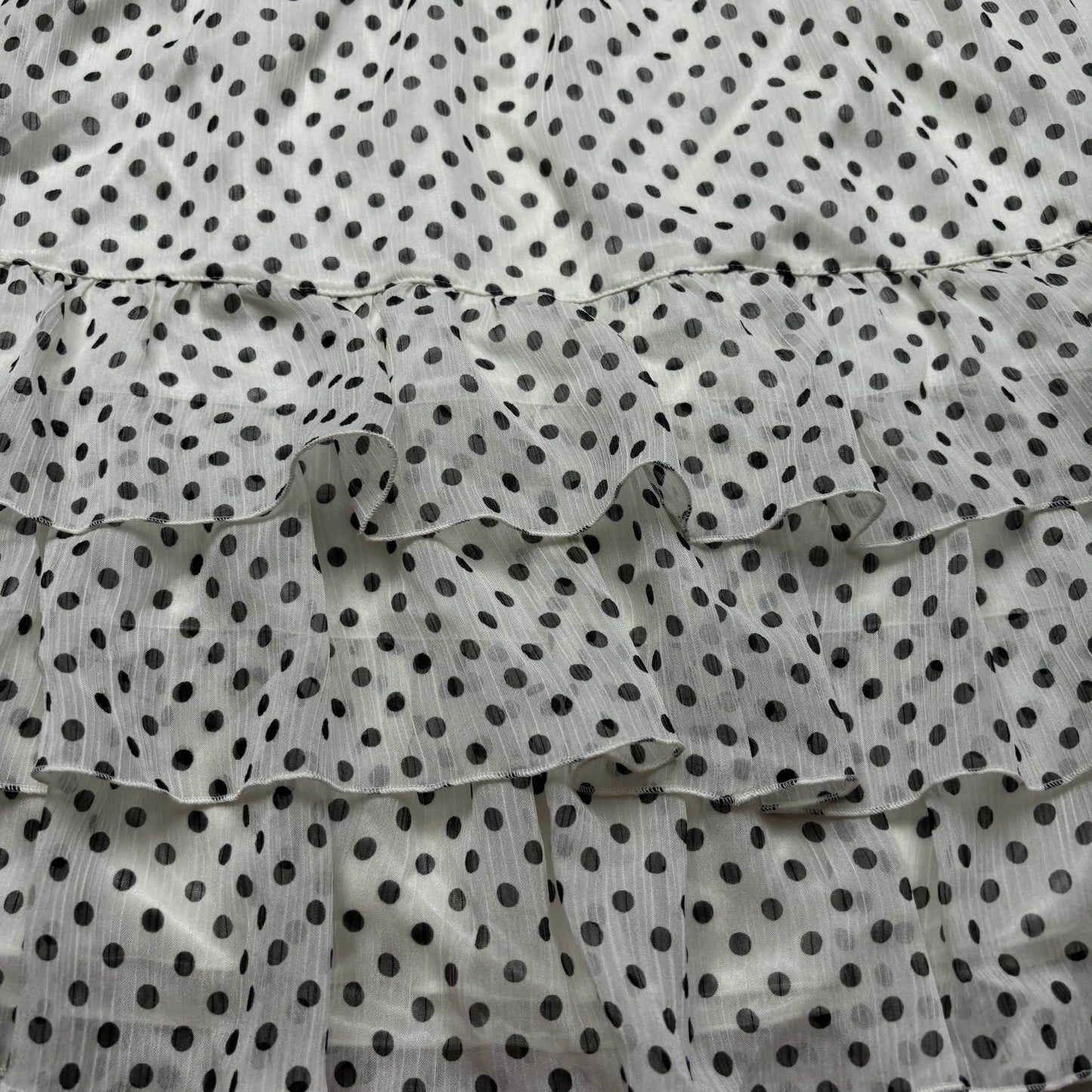 Japanese Brand L'est Rose White & Black Tiered Ruffle Chiffon Skirt [Secondhand]