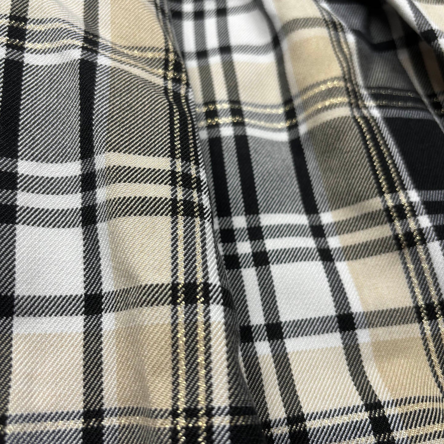 Japanese Brand 'PinkMix' Plaid Black, White, Cream Dress [Secondhand]