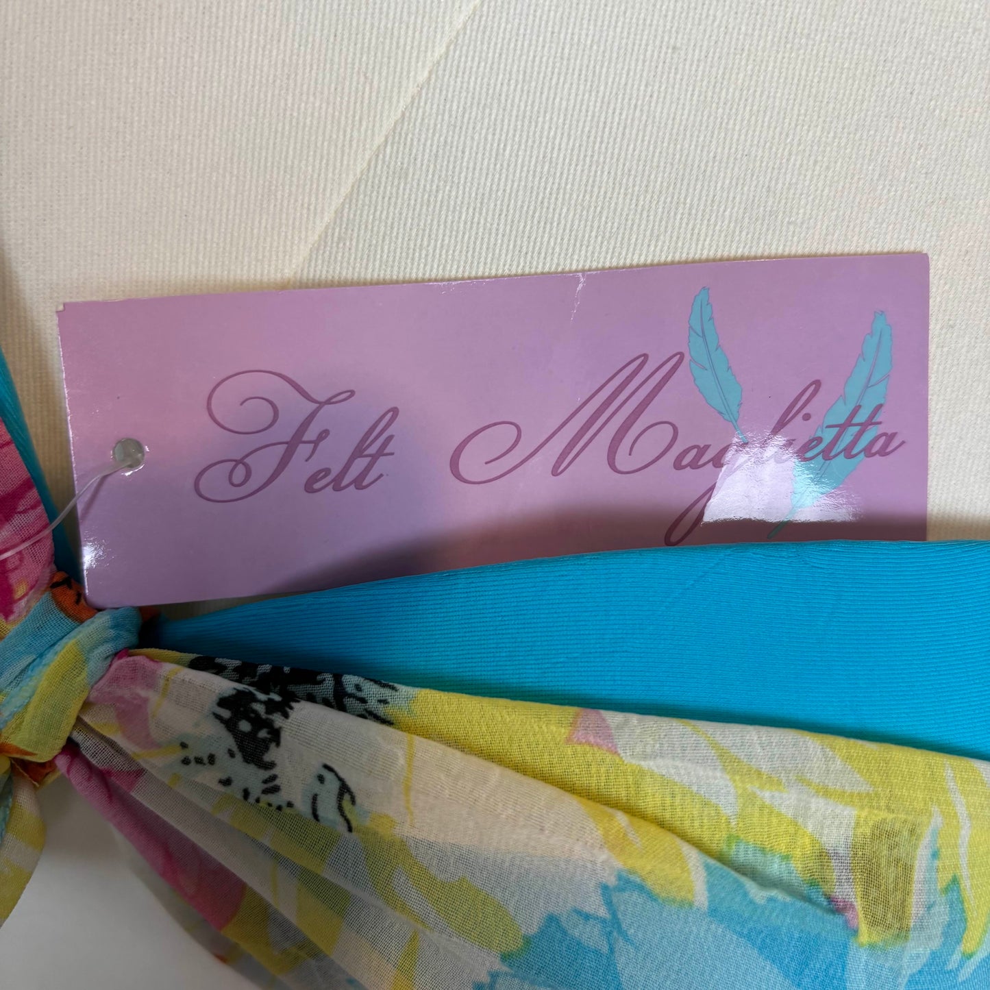 Japanese Brand 'Felt Maglietta' Blue Floral Print 2 pc. Swimsuit. [NWT]