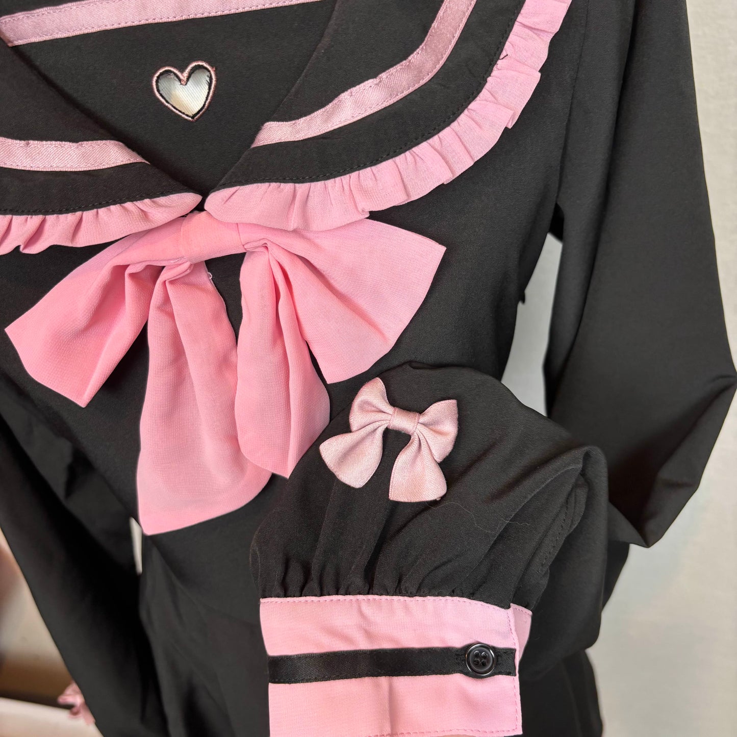Japanese Brand 'ililil' Black and Pink Sailor Style Dress [Secondhand]
