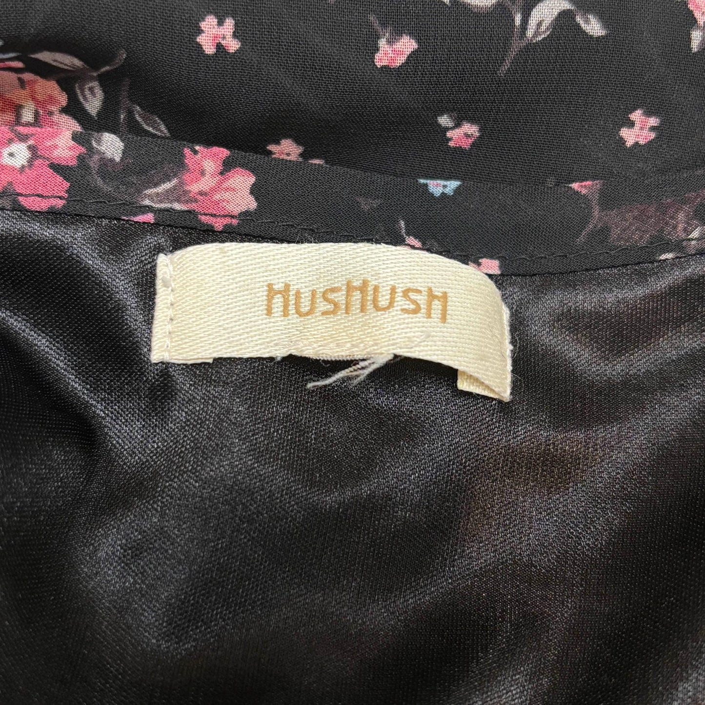 Japanese Brand 'HusHush' Black Floral Flowy Dress [Secondhand]