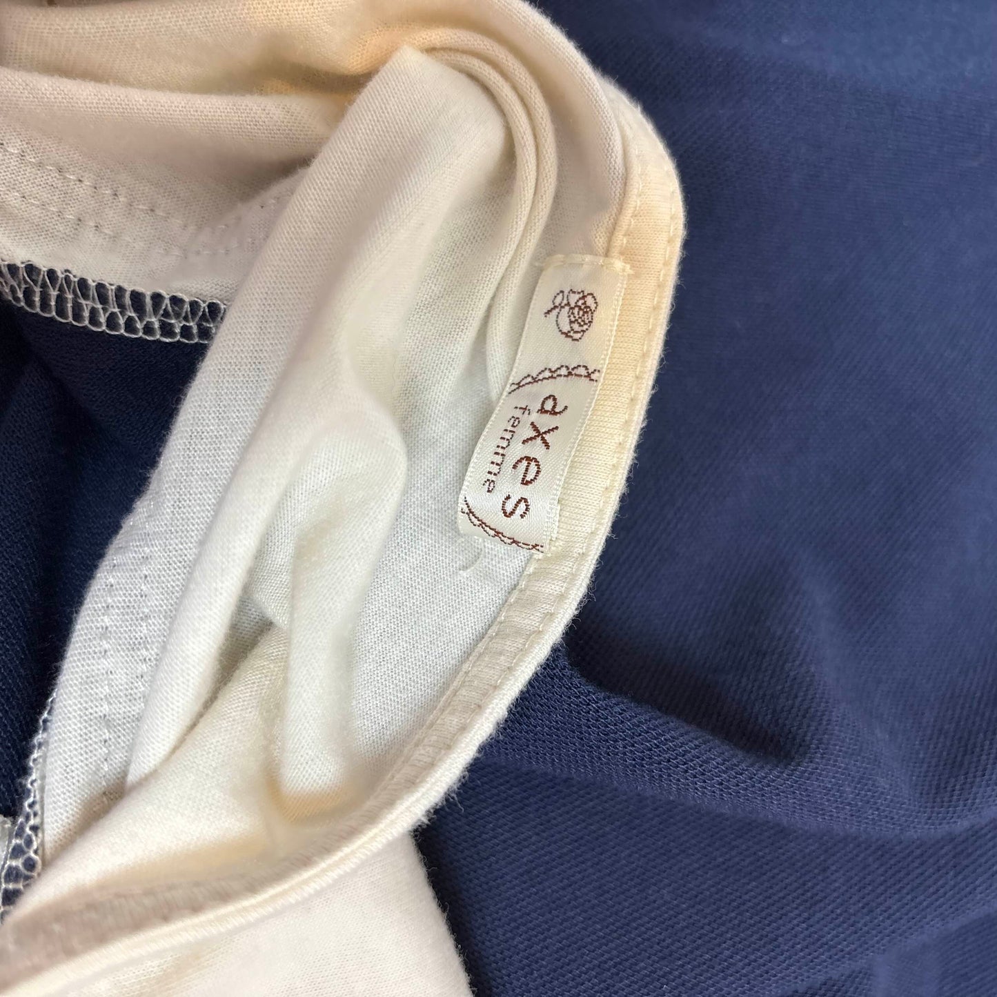 Japanese Brand 'Axes Femme' Navy Blue Sailor Collar Blouse [Secondhand]