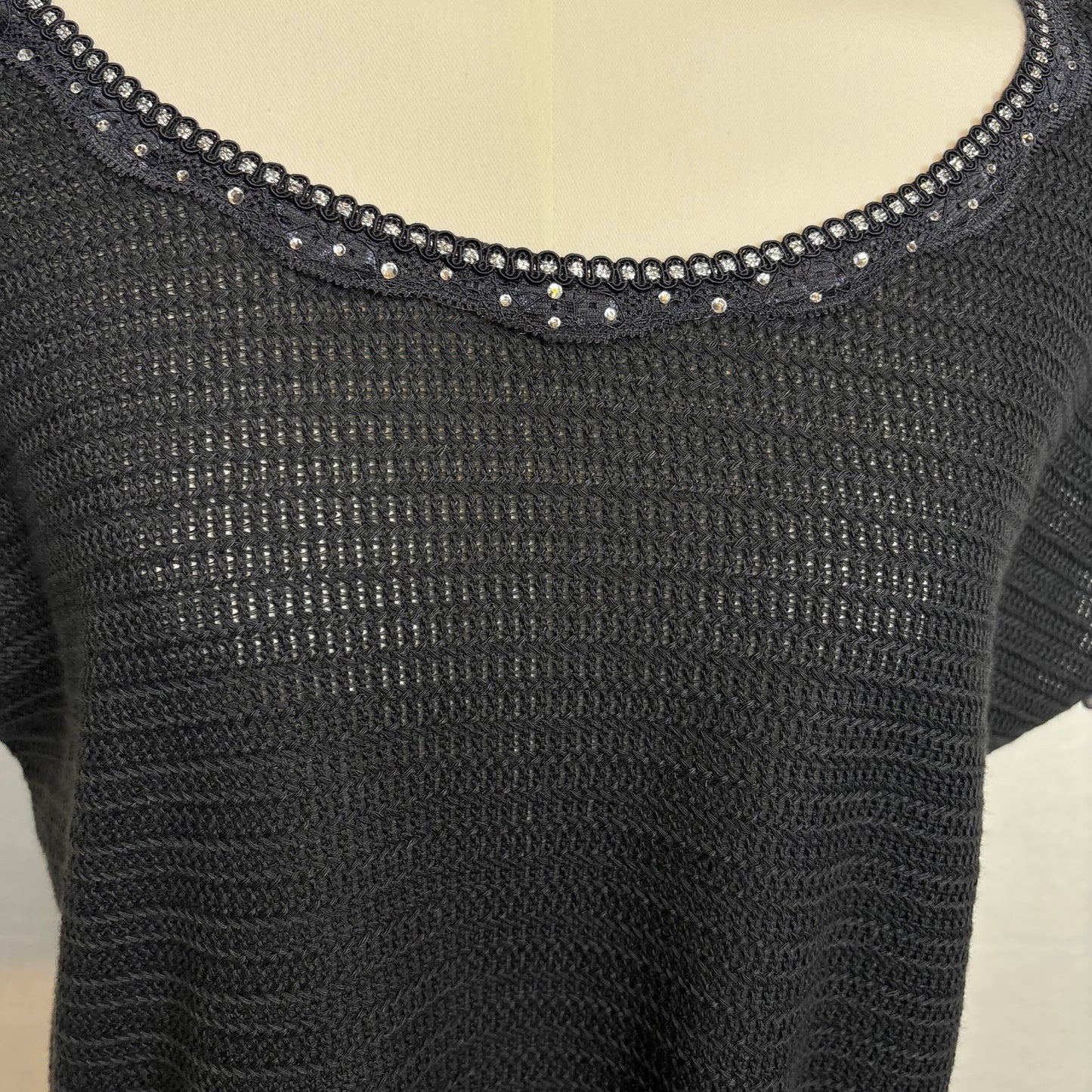 Japanese Brand 'Axes Femme' Dark Grey Knit Short Sleeve Top [Secondhand]