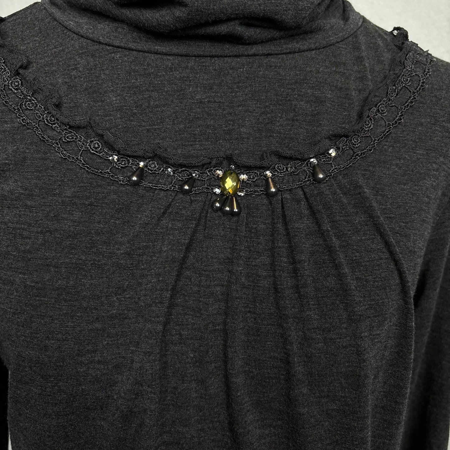 Japanese Brand 'Axes Femme' Dark Grey Long Sleeve Turtleneck [Secondhand]