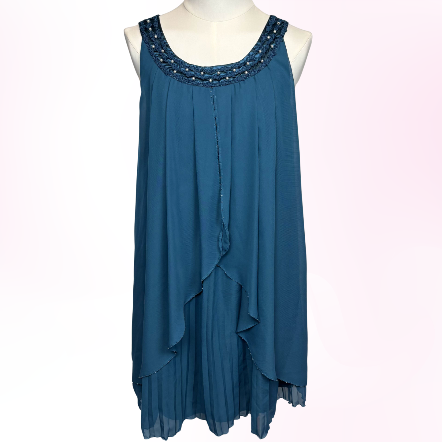 Japanese Brand 'Axes Femme' Teal Blue Flowy Dress [Secondhand]