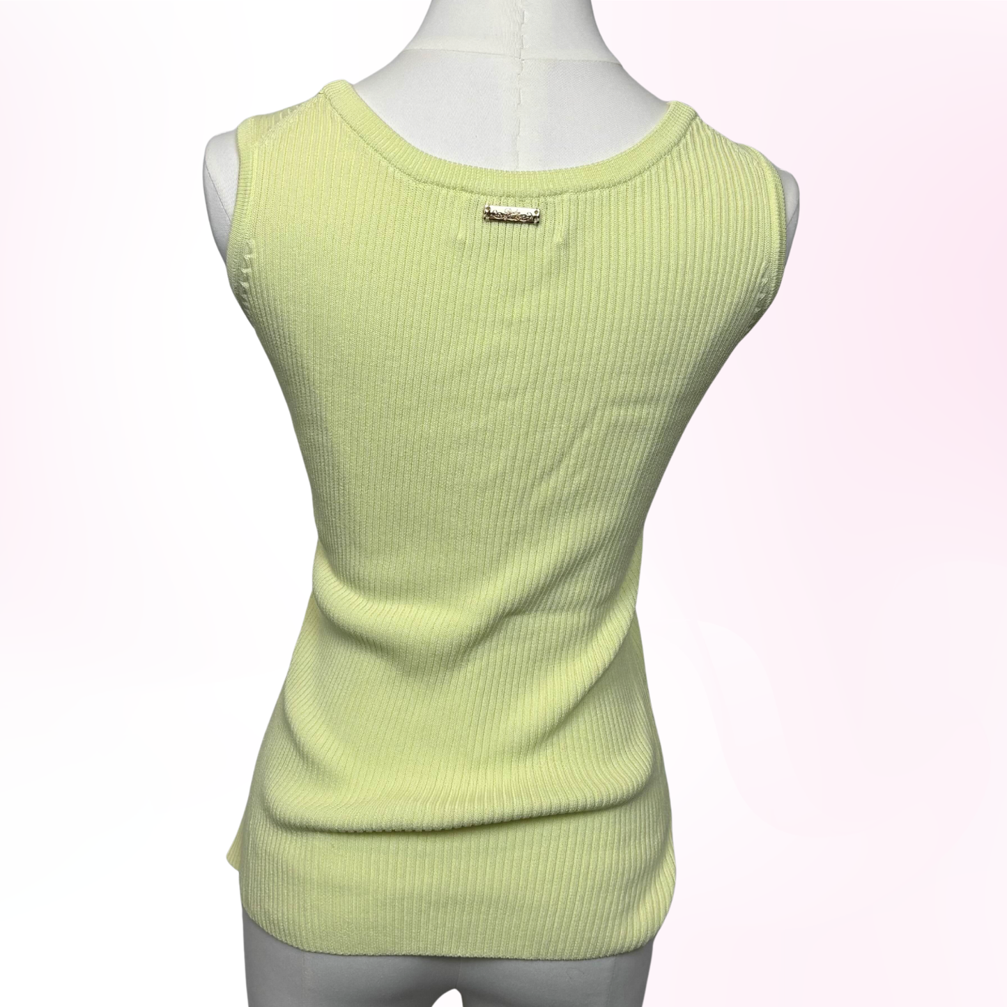 Japanese Brand 'Rady' Yellow Knit Lace Up Tank Top. [Secondhand]