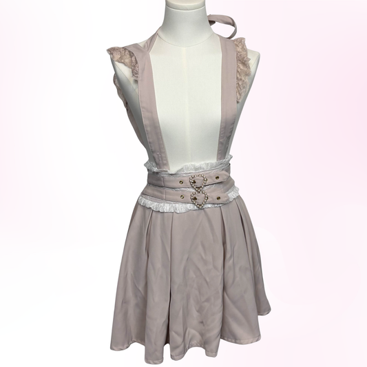 Japanese Brand 'Liz Lisa' Dusty Pink Suspender Skirt [Secondhand]