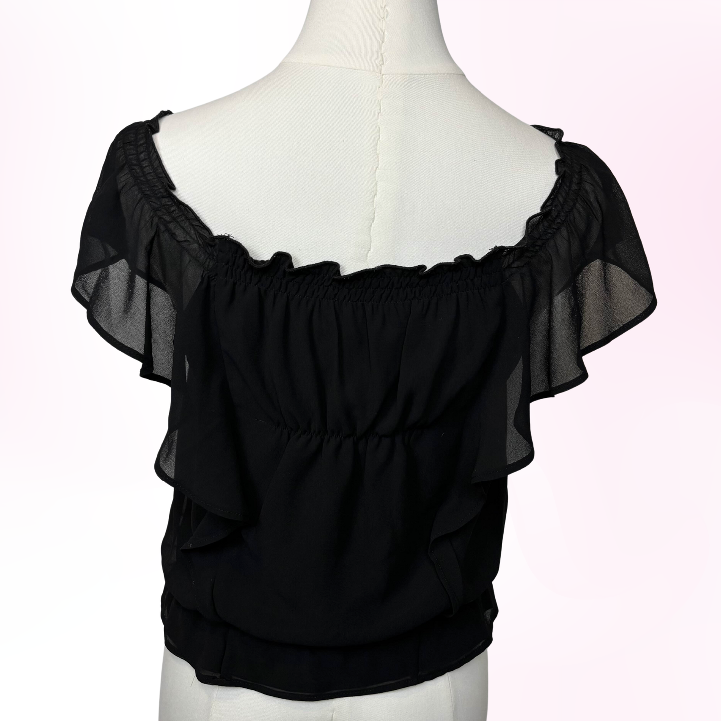 Japanese Brand Golds Infinity Black Beaded Neckline Blouse [Secondhand]