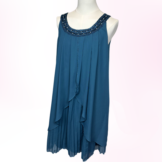 Japanese Brand 'Axes Femme' Teal Blue Flowy Dress [Secondhand]