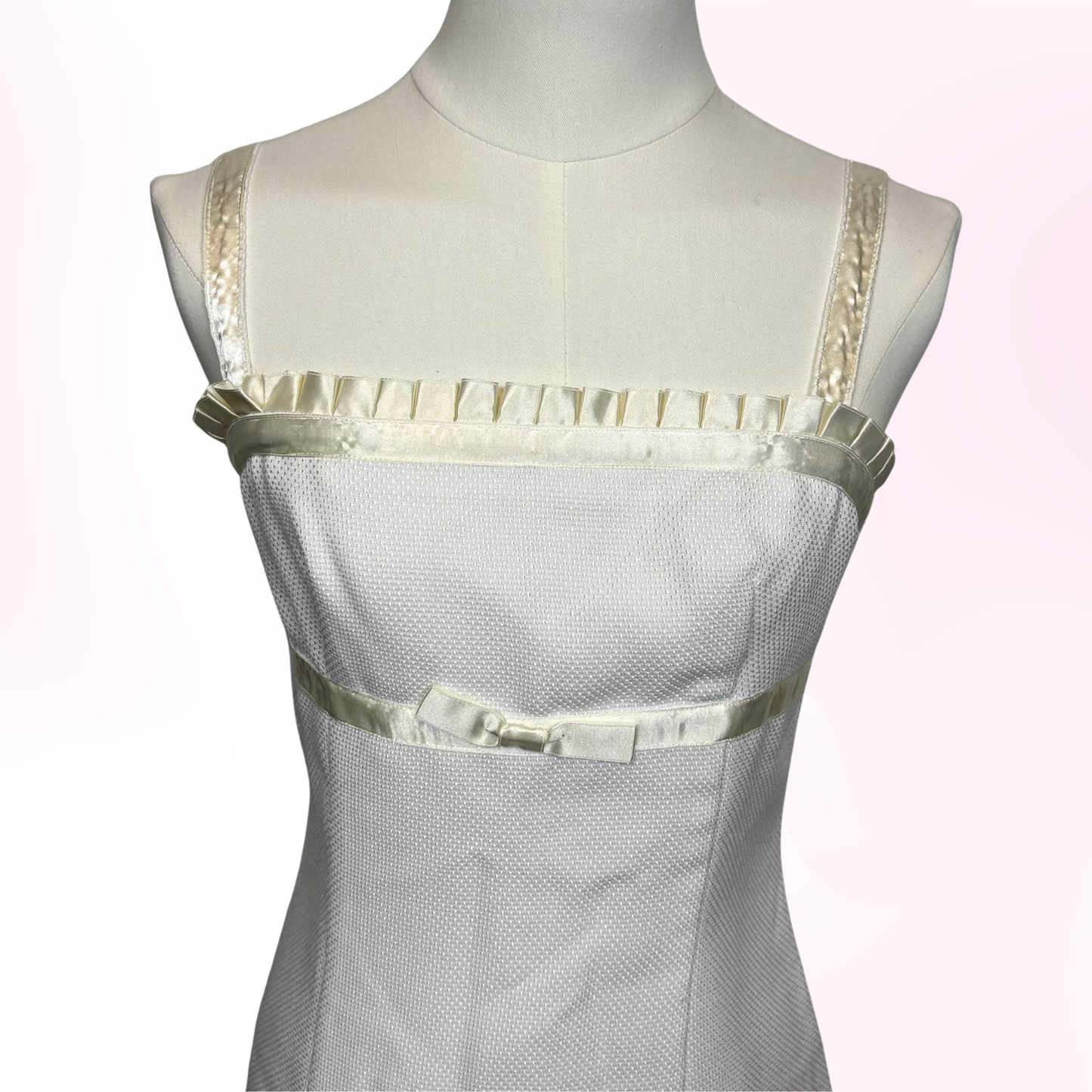 Japanese Brand Cecil McBee White & Cream Bodycon Dress [Secondhand]