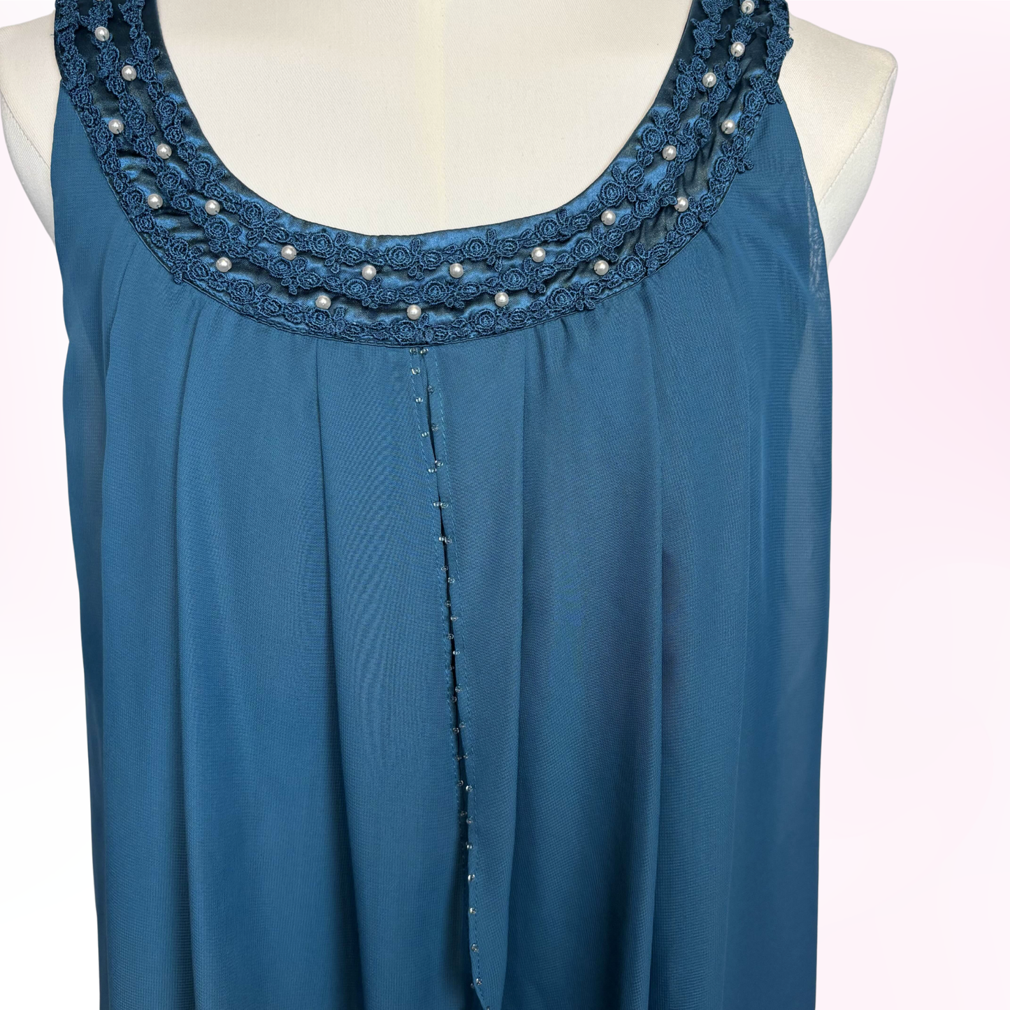 Japanese Brand 'Axes Femme' Teal Blue Flowy Dress [Secondhand]