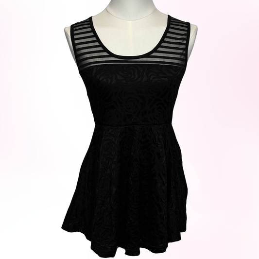 Japanese Brand Cecil McBee Black Floral Print Tank Top [Secondhand]