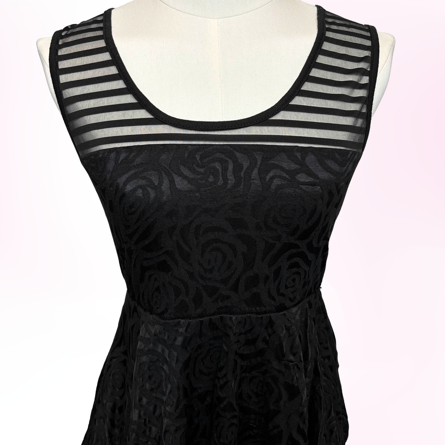 Japanese Brand Cecil McBee Black Floral Print Tank Top [Secondhand]