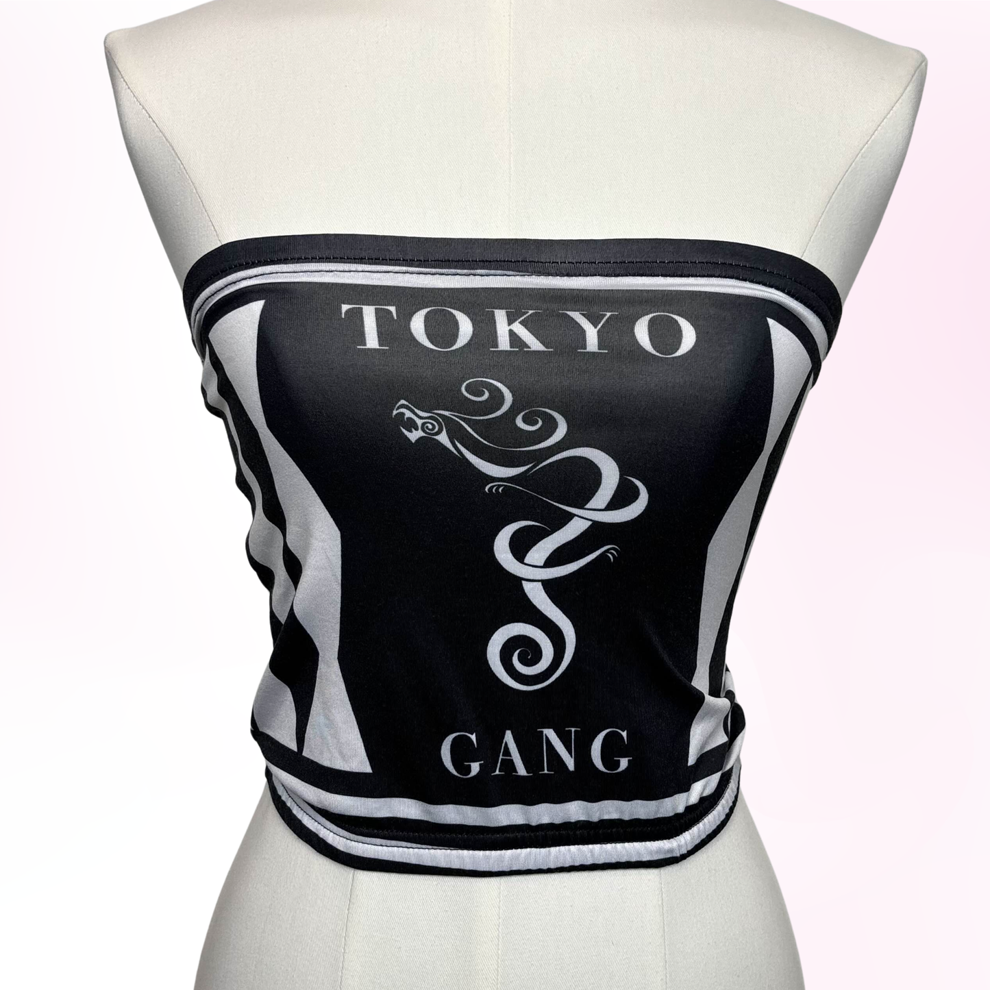 Tokyo Revengers 'Tokyo Gang' Black & White Tummy Warmer/Tube Top [Secondhand]