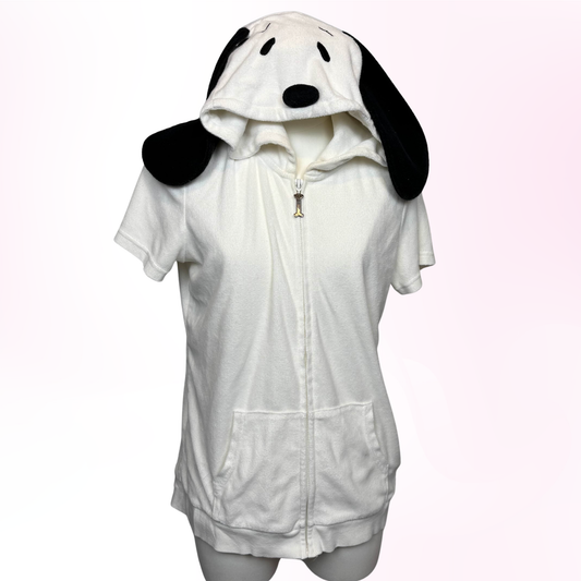 Snoopy Short Sleeve Towel Material Hoodie [Secondhand]