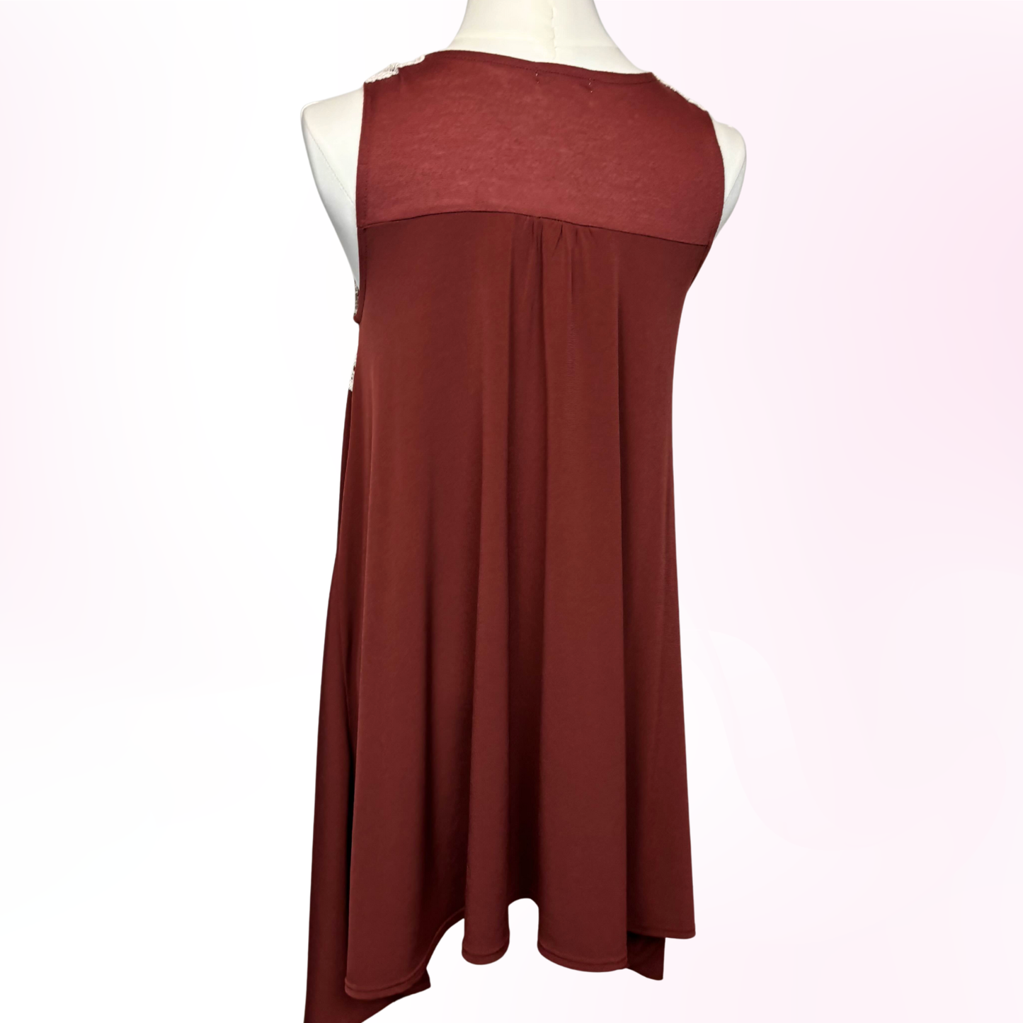 Japanese Brand 'Axes Femme' Red Lace Gathered Hem Dress [Secondhand]