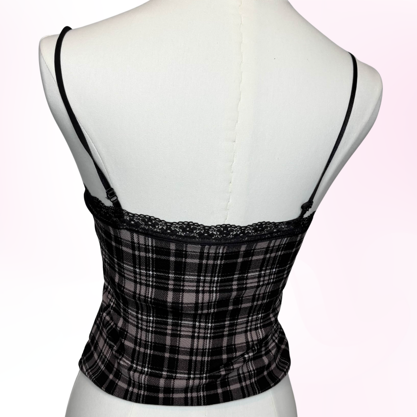 Japanese Brand 'Olive des Olive' Plaid Bow Camisole Tank Top [Secondhand]