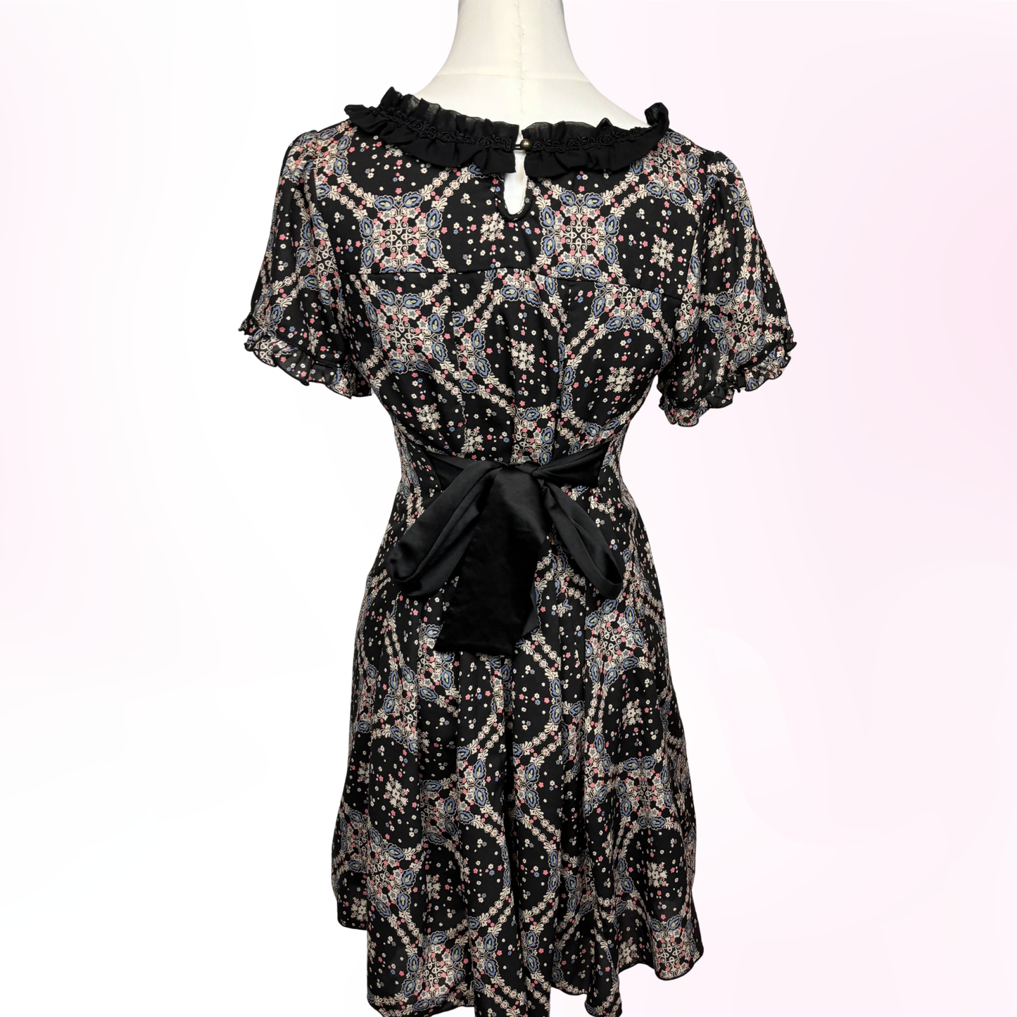 Japanese Brand 'Axes Femme' Geometric Floral Pattern Dress [Secondhand]