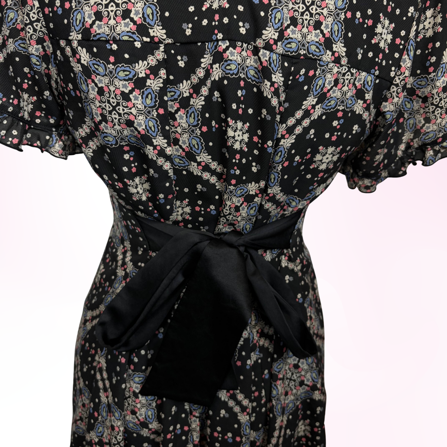 Japanese Brand 'Axes Femme' Geometric Floral Pattern Dress [Secondhand]