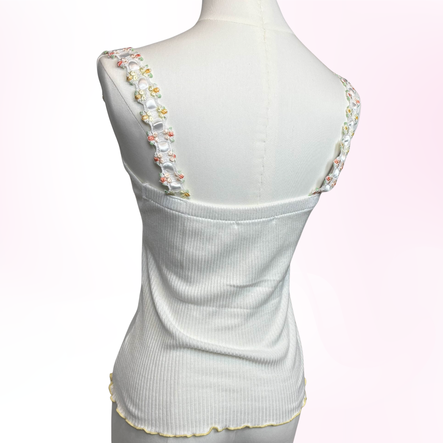 Japanese Brand 'Jayro White' White Henley Camisole Tank Top [Secondhand]