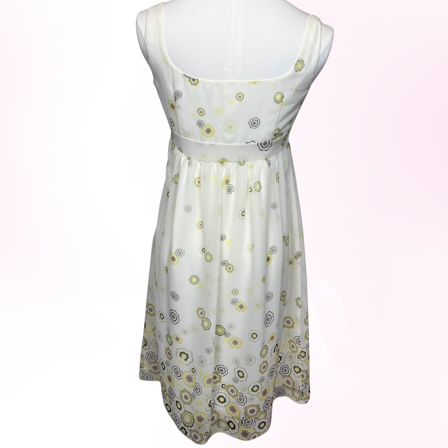 Japanese Brand 'Cynthia Rowley' Off-White, Yellow, and Green Dress [Secondhand]