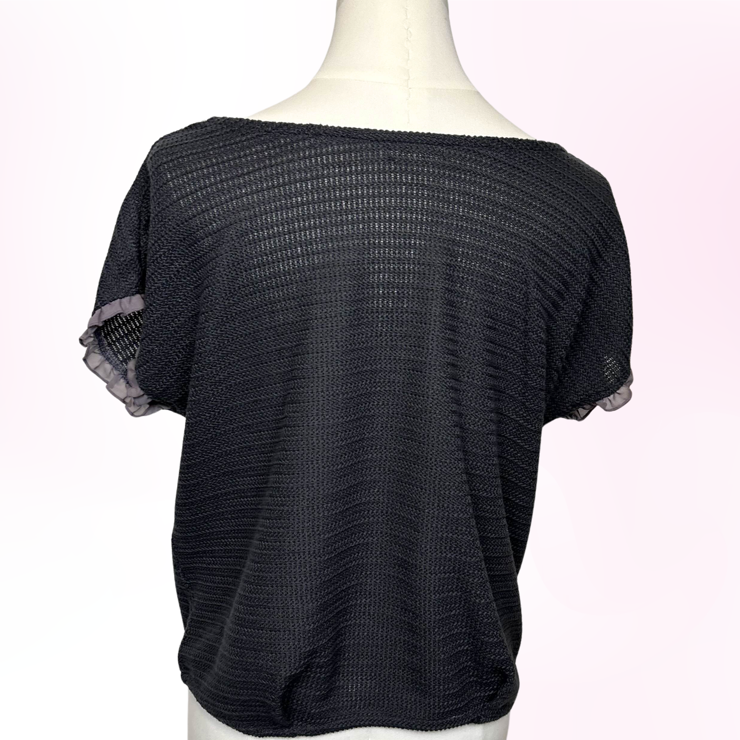 Japanese Brand 'Axes Femme' Dark Grey Knit Short Sleeve Top [Secondhand]