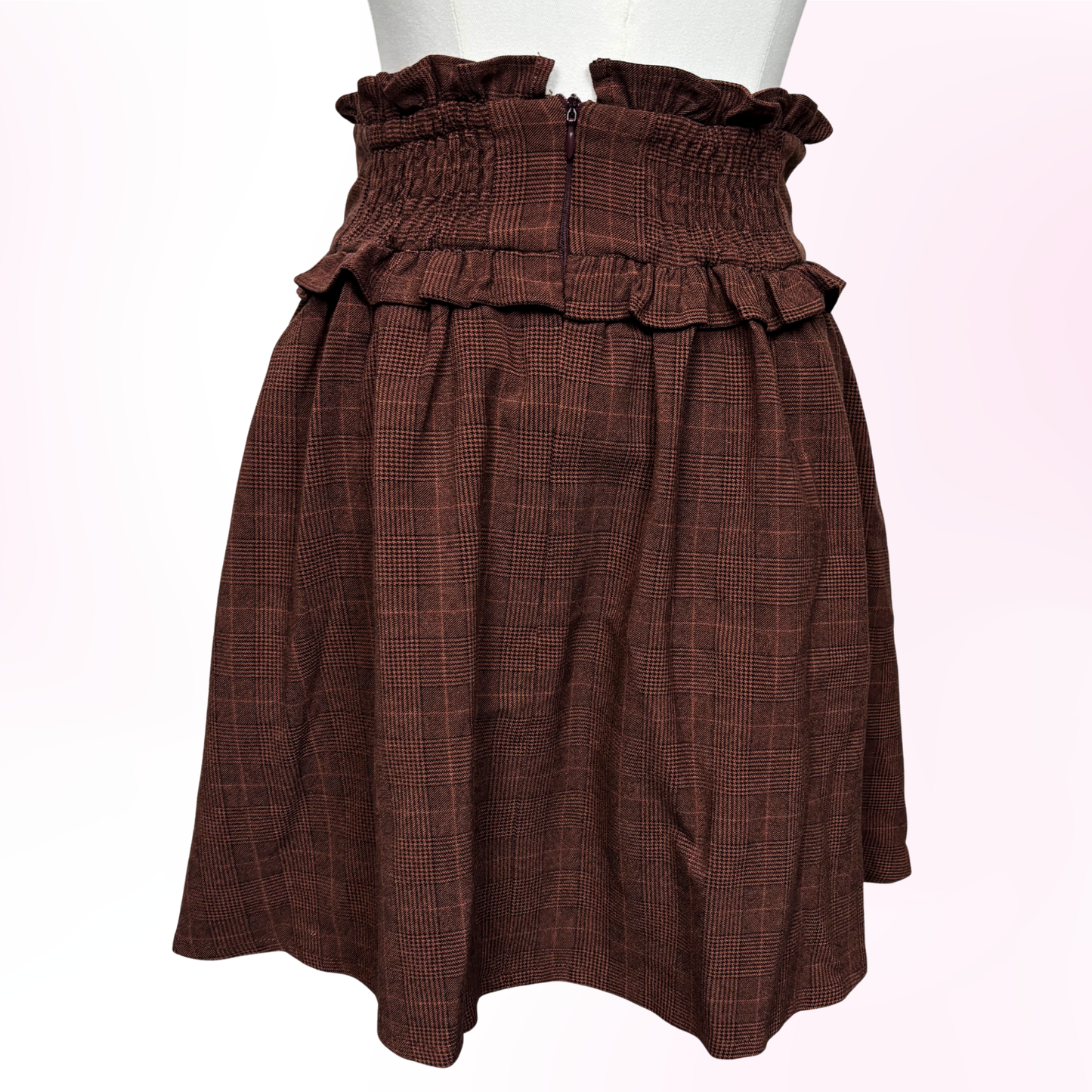Japanese Brand Rojita Dark Orangey Red Plaid/Check Skirt [Secondhand]