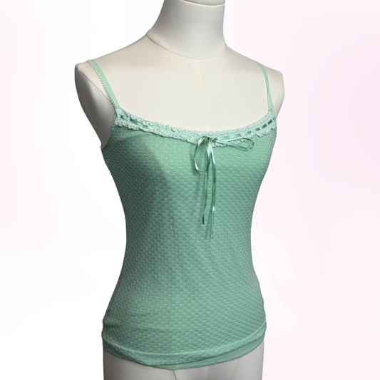 Japanese Brand Cecil McBee Sparkly Teal Green Camisole Tank Top [Secondhand]