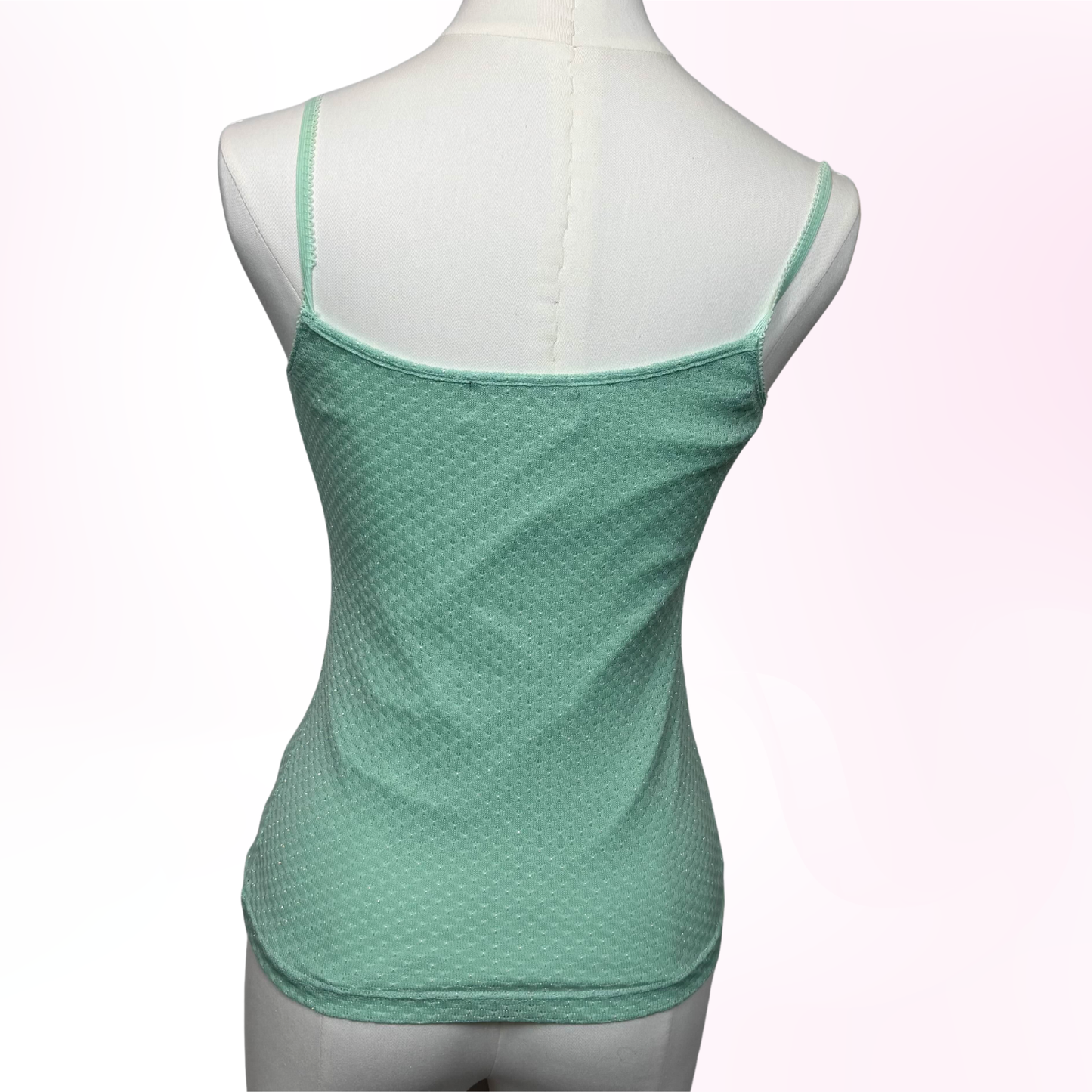 Japanese Brand Cecil McBee Sparkly Teal Green Camisole Tank Top [Secondhand]