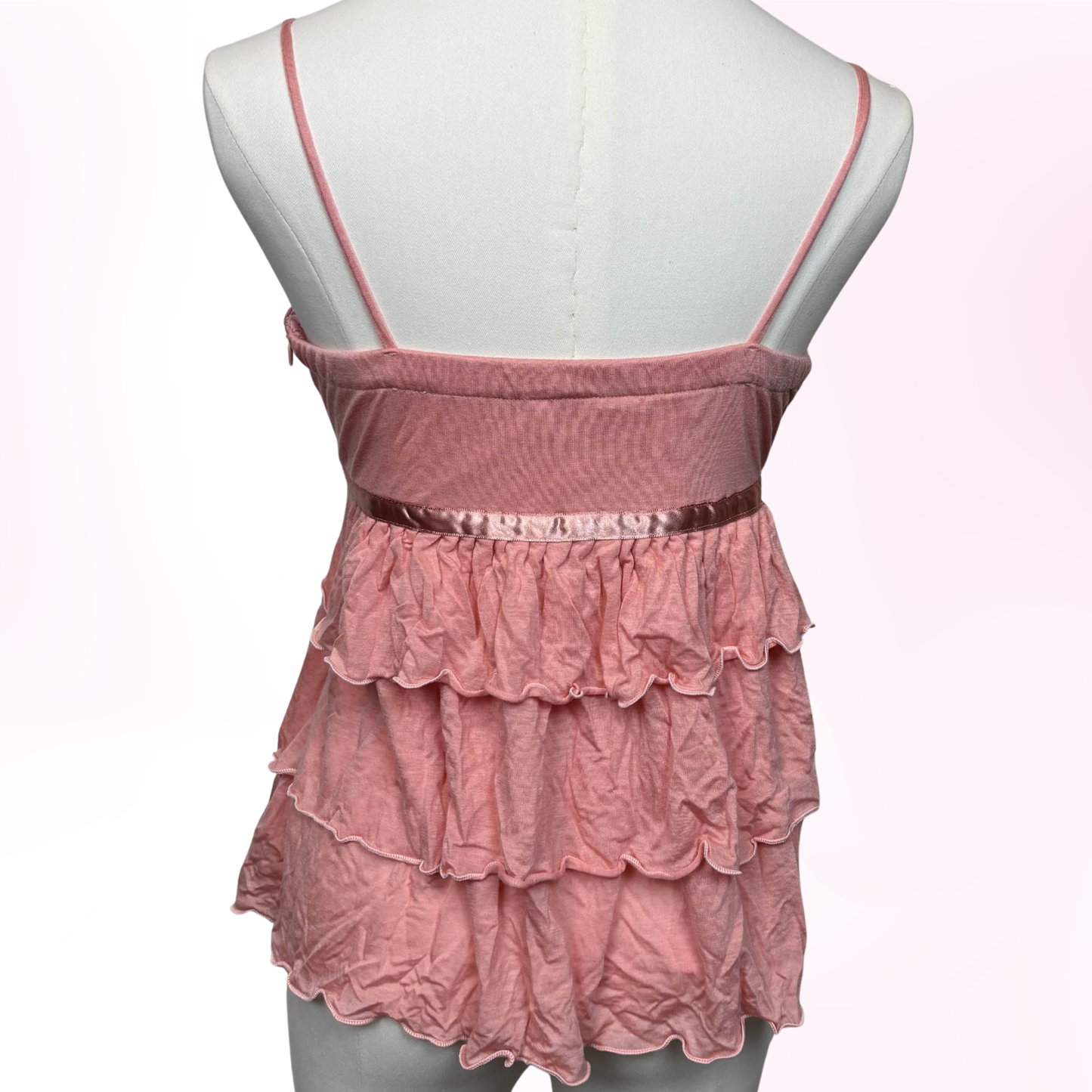 Japanese Brand 'Spice Riche' Pink Ruffle Tank Top [Secondhand]