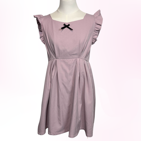 Japanese Brand 'GRL' Mauve Pink/Purple Ruffle Sleeve Dress [Secondhand]