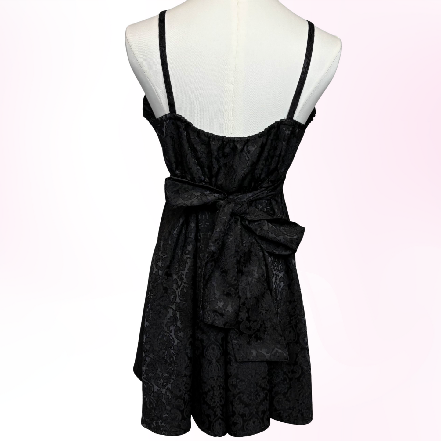 Japanese Brand 'Majoretty' Black Elegant Pattern Tank Top Dress [Secondhand]