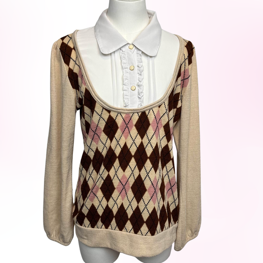 Japanese Brand 'Olive des Olive' Neapolitan Argyle Sweater [Secondhand]