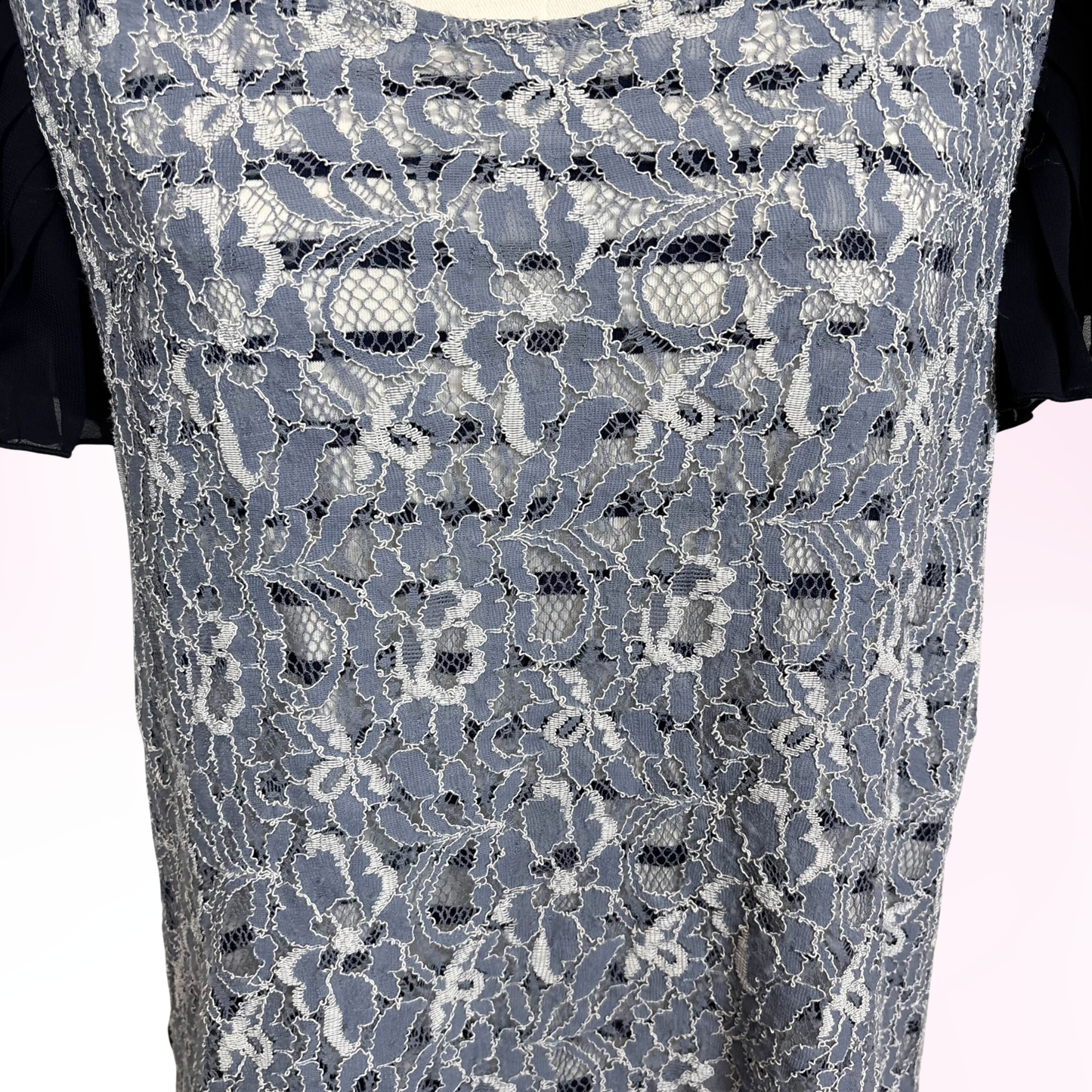 Japanese Brand 'Axes Femme' Blue Lace Sheer Back Top [Secondhand]