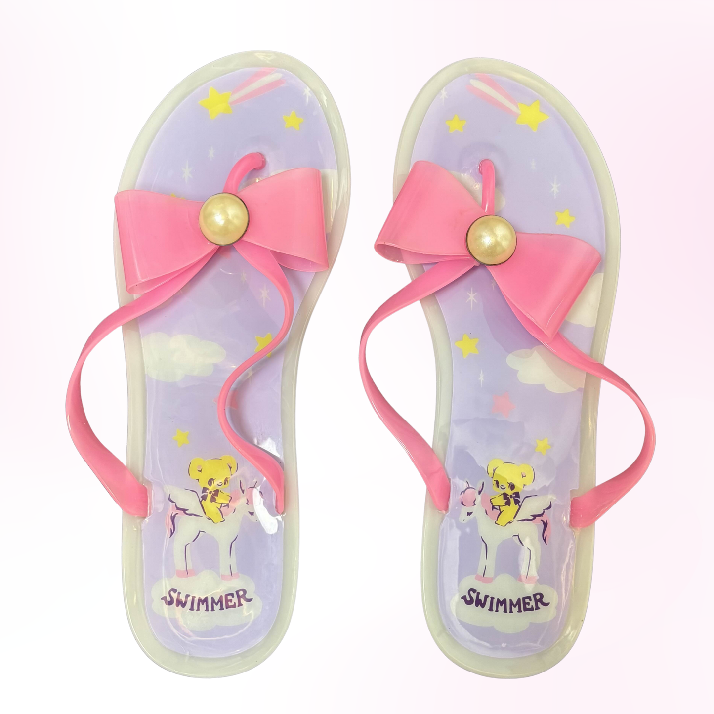 Japanese Brand 'Swimmer' Pink Bow Flip Flops [Secondhand]
