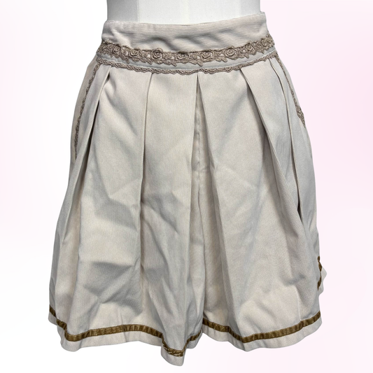 Japanese Brand Axes Femme Cream Pleated Culottes/Shorts [Secondhand]