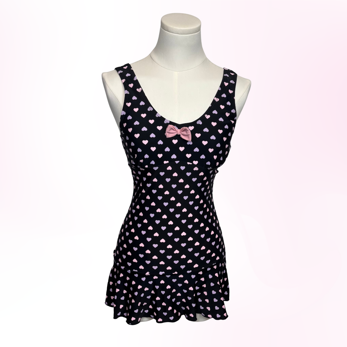 Japanese Brand 'Swimmer' Heart Print One Piece Swimsuit [Secondhand]