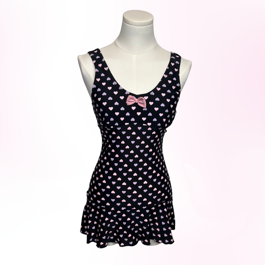 Japanese Brand 'Swimmer' Heart Print One Piece Swimsuit [Secondhand]