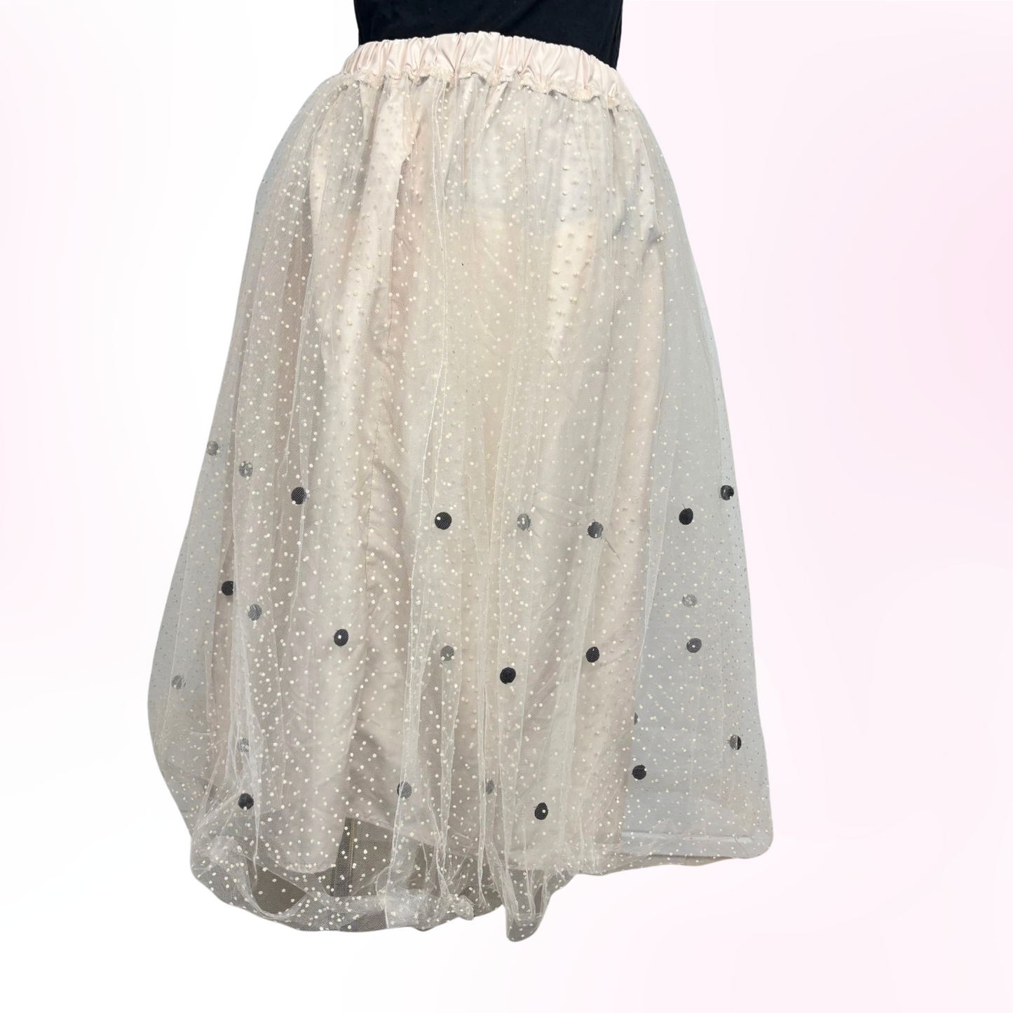 Japanese Brand 'Swimmer' Cream Tulle Skirt with Bow [Secondhand]
