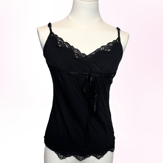 Japanese Brand 'Iori' Black Lace Camisole Tank Top [Secondhand]