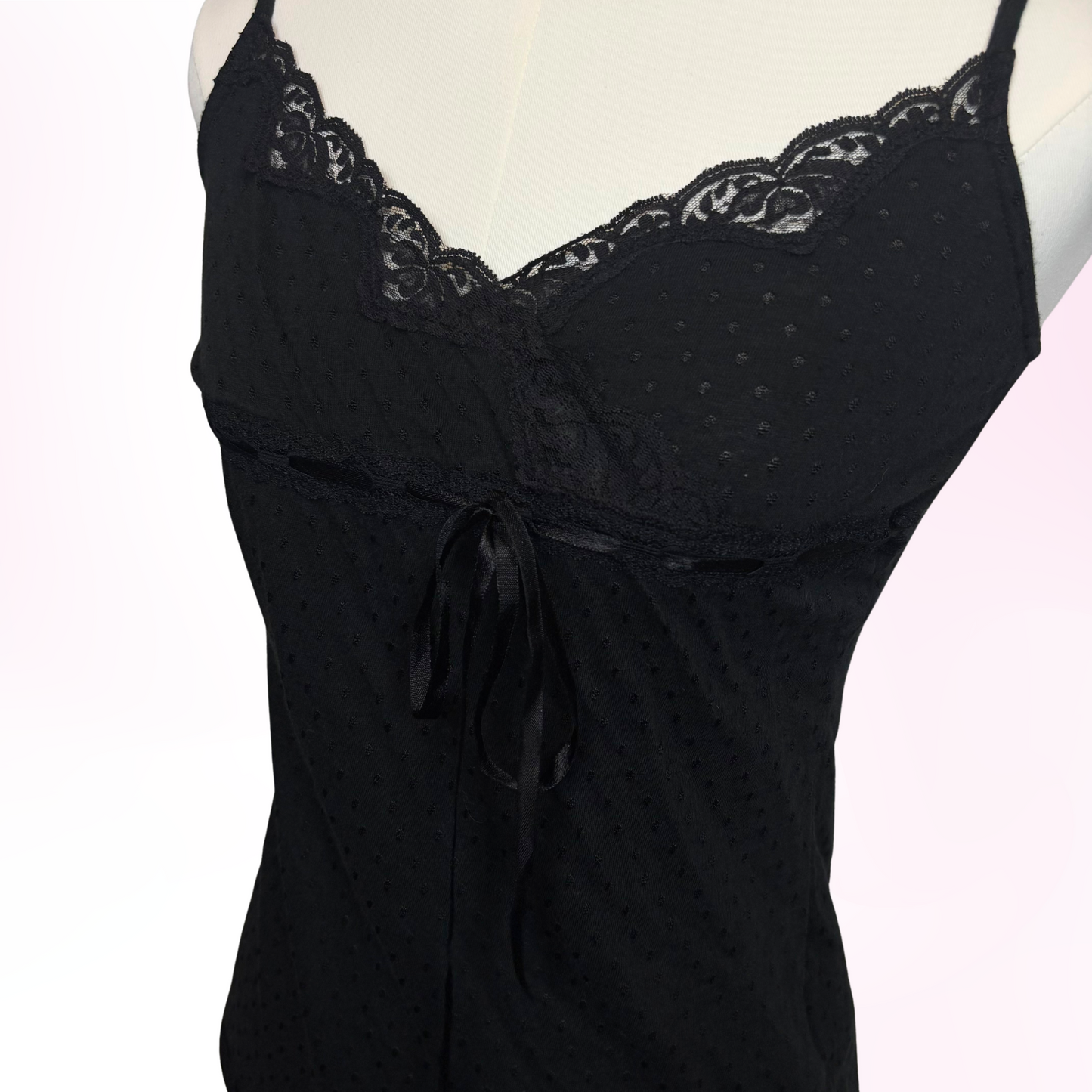 Japanese Brand 'Iori' Black Lace Camisole Tank Top [Secondhand]