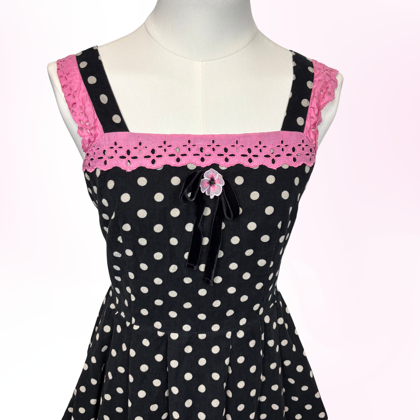 Japanese Brand 'Milk' Black & White Polka Dot Dress JSK [Secondhand]