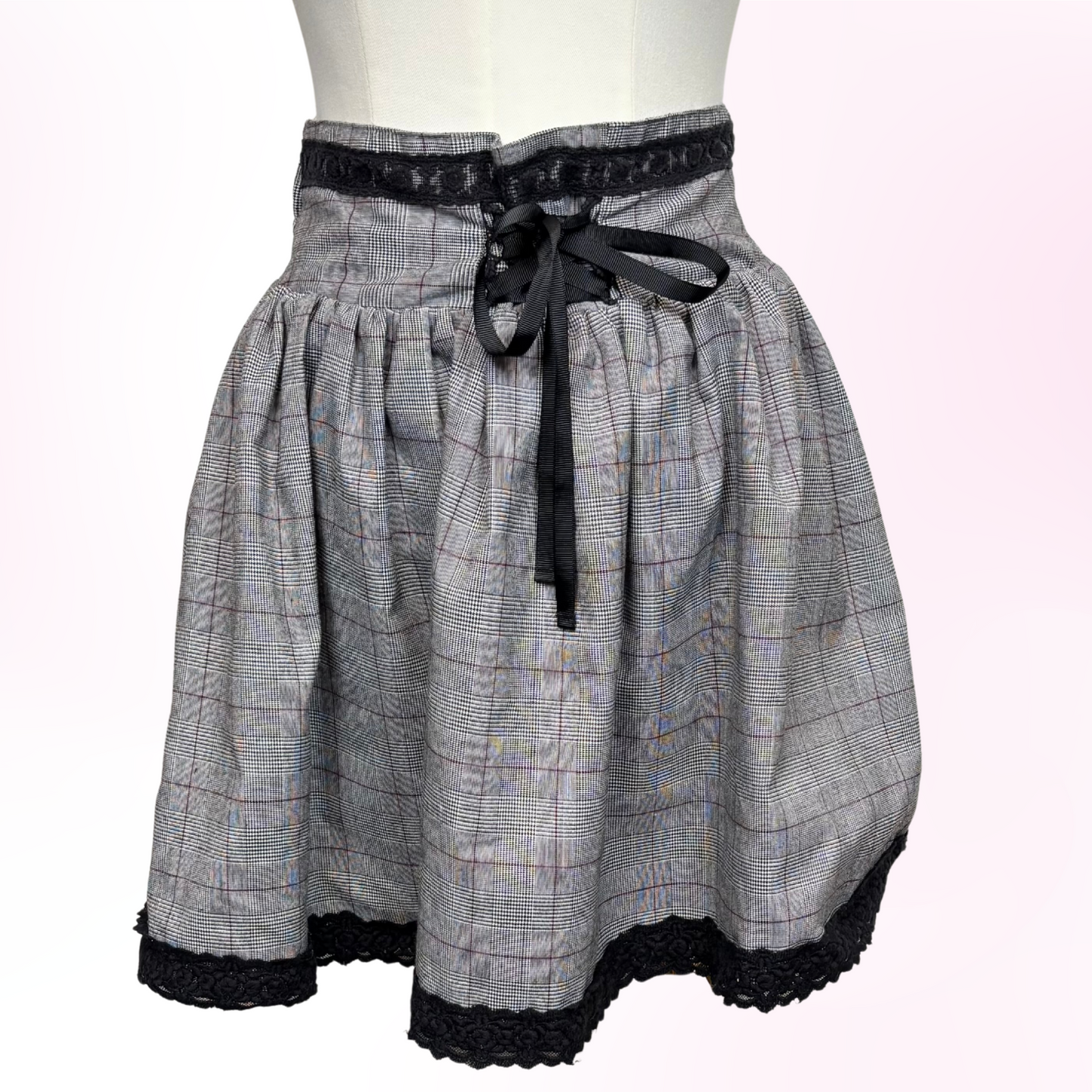 Japanese Brand 'Ank Rouge' Grey Lace Up Skirt [Secondhand]